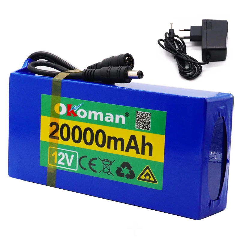 Okoman перезаряжаемый переносной аккумулятор 12v 20000mAh комплект литий ионных батарей