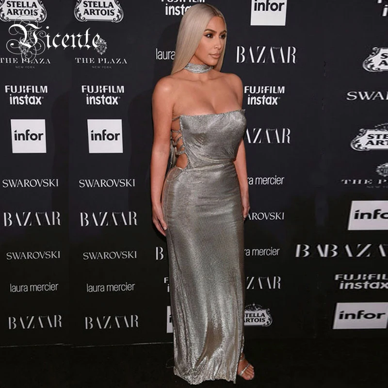 VC 2020 новое горячее Модное Элегантное Серебряное Сексуальное с открытыми плечами