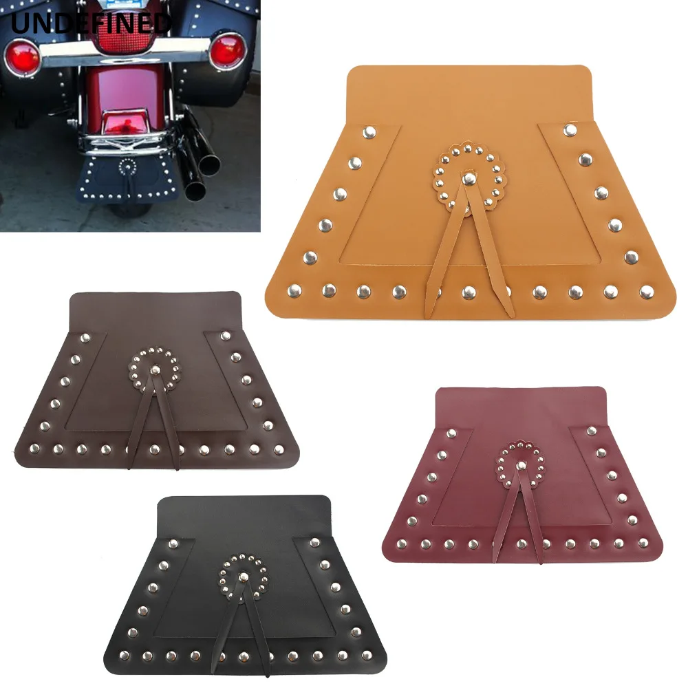 Motorcycle Mudguard Front Fender Flap PU Leather Mud Guard For Harley Indian Chief Classic Dark Horse Springfield Cafe Racer
