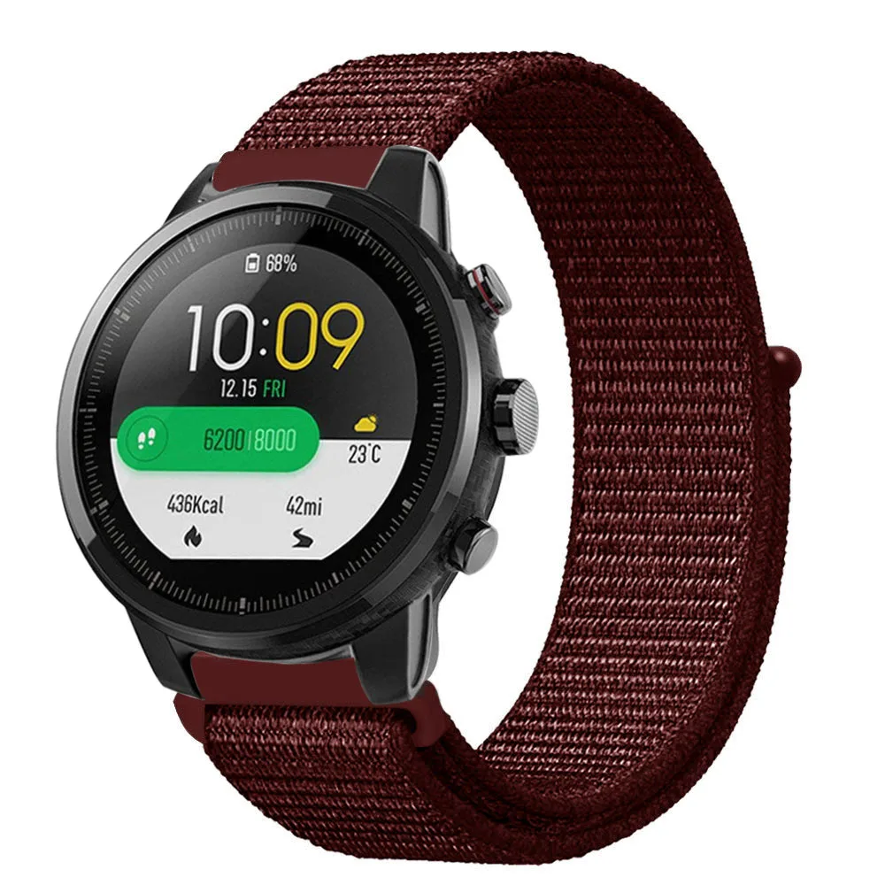 Red Нейлоновая тканая группа часов цветная замена 22 мм ремешок для часов Amazfit Stratos Pace 2 для Xiaomi Huami Amazfit Pace браслет - Цвет ремешка: Red