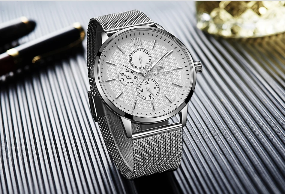NAVIOFRCE Couple Watch for Men and Women Stainless Steel Band Waterproof Lover’s Watches Fashion Casual Wristwatch Gifts For Se