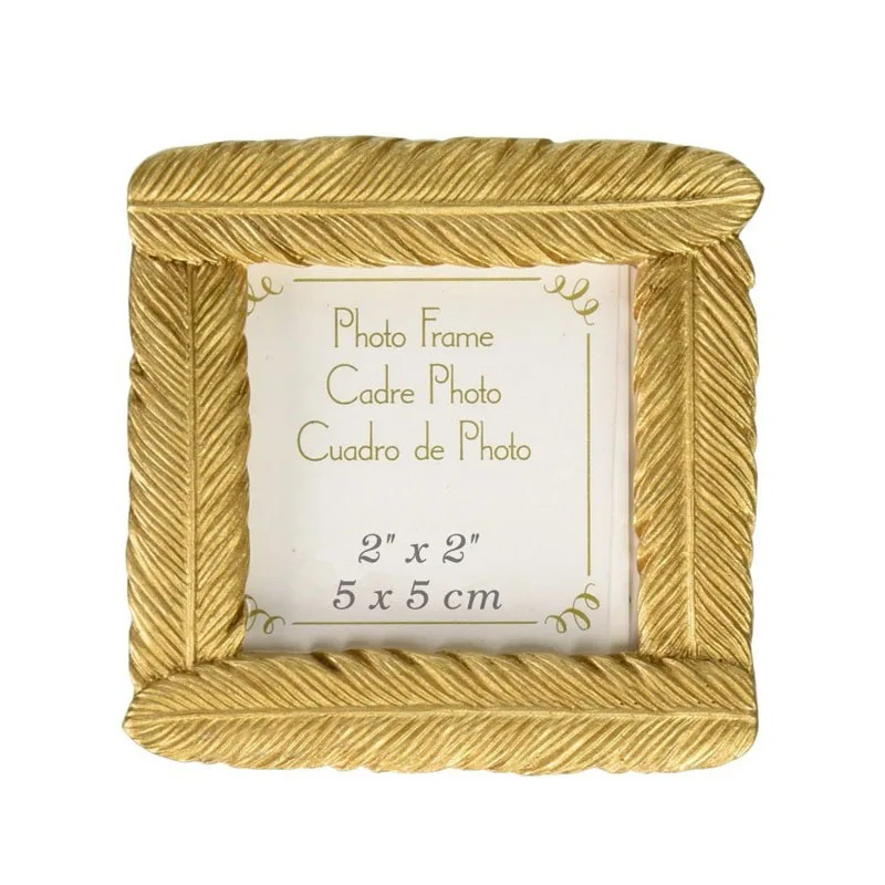 50 шт./лот Золотая полимерная фоторамка с перьями для детского душа сувениры и