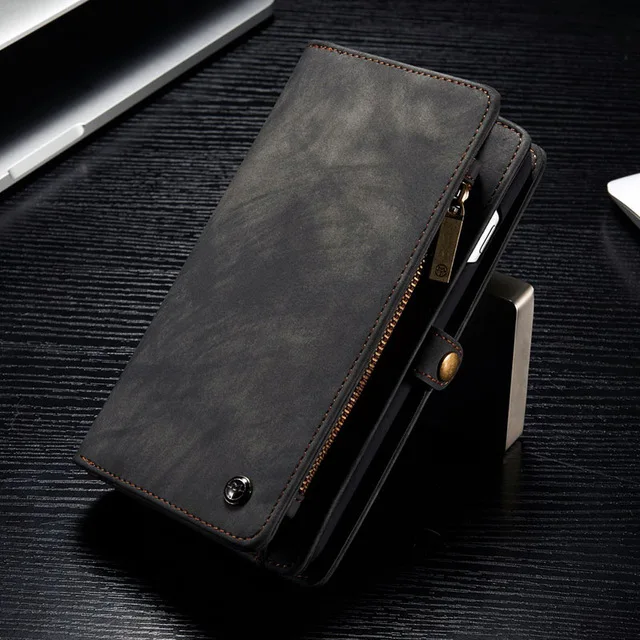Fundas чехол для samsung S10 S10e Note 8 S9 S8 Plus Роскошный чехол-книжка для телефона с бумажником кожаный мешок S7 Edge Магнитная съемный кошелек Чехол - Цвет: Black 008