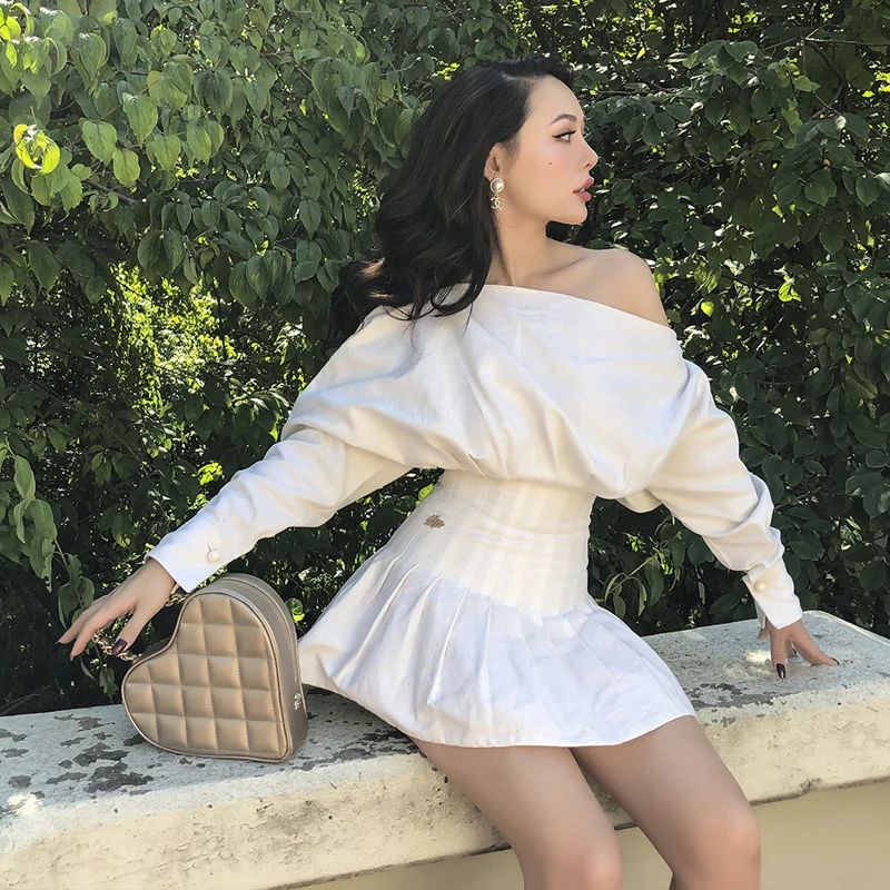 Le palais vintage 2018FW элегантное ТРАПЕЦИЕВИДНОЕ ПЛАТЬЕ с открытыми плечами тонкое