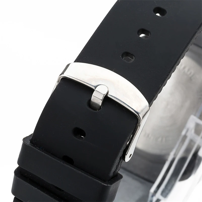 Креативные Часы черные мужские часы силиконовый ремешок кварцевые наручные