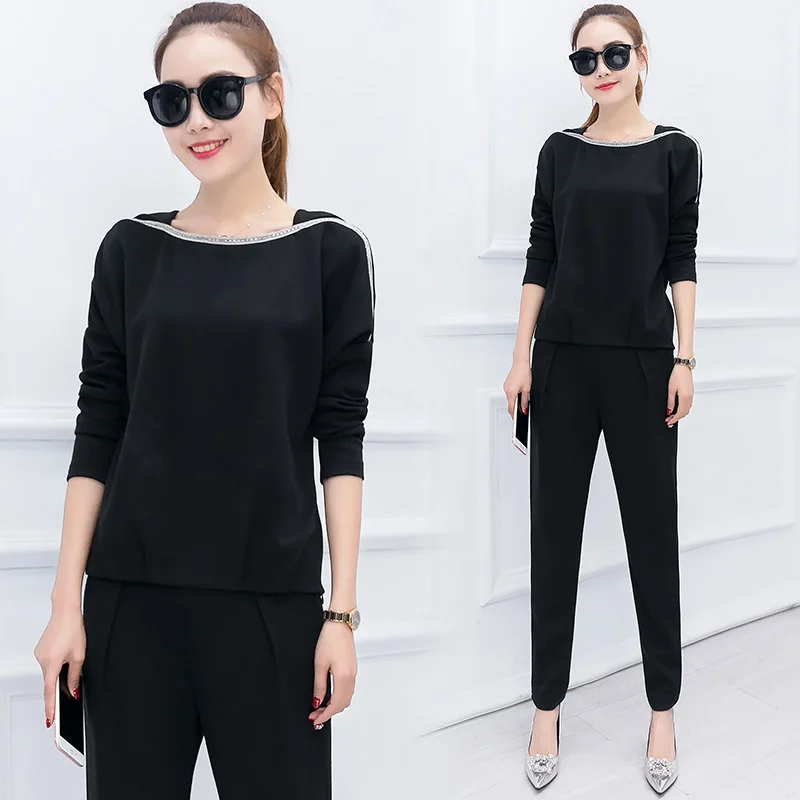 Женские облегающие трикотажные костюмы комплект одежды из двух предметов с