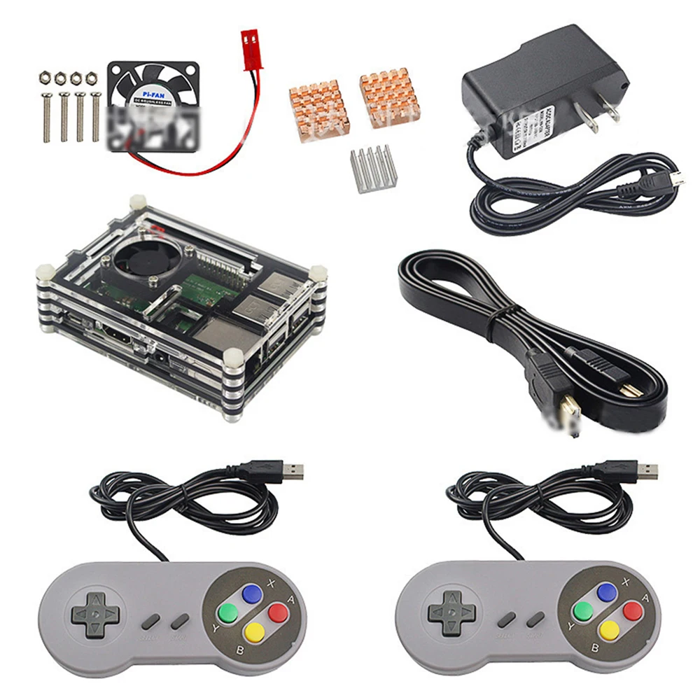Комплект аксессуаров для игры в ретро стиле Raspberry Pi 3 B +/3B/2B w HDMI Кабельный геймпад