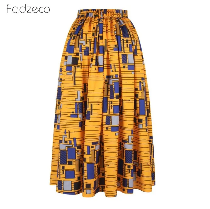 Fadzeco африканские платья Женская одежда Bazin Riche платья Africaine традиционный Топ Мода полиэстер новые юбки с принтом - Цвет: Color4