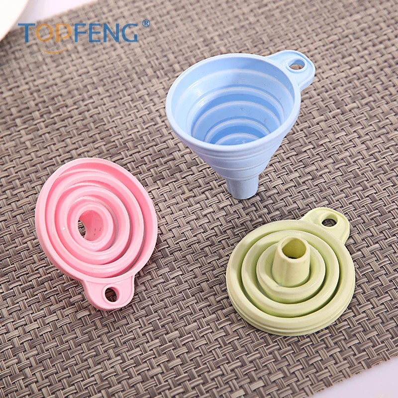 Творческий Еда Класс Силиконовый складной выдвижной мини Воронки лабораторные