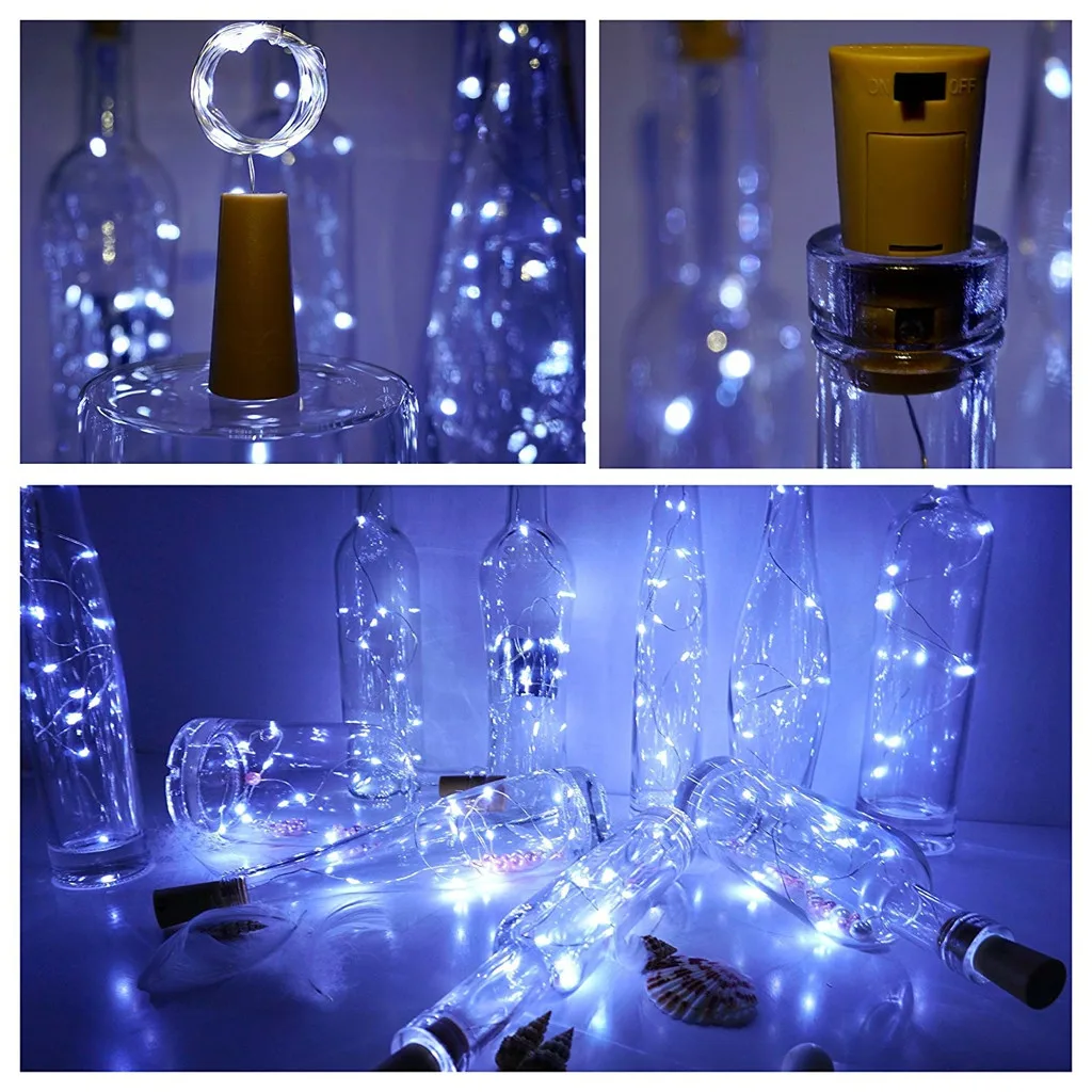 15PCS Bottle Lights Cork Shape For 1M 10 LED Wine String Party Shaped Silver Wire Starry Romantic* | Освещение