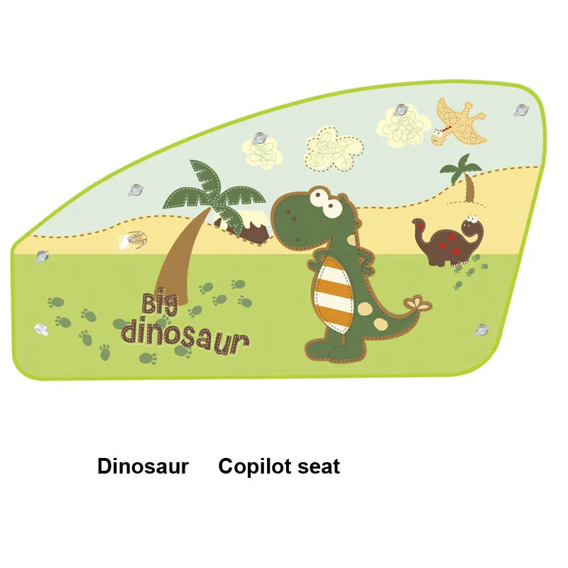 Dinosaur Copilot sea Милый мультяшный магнитный автомобильный солнцезащитный козырек на боковое окно, занавески, регулируемые авто окна, солнцезащитный козырек, стильный рисунок с животными, жалюзи, чехлы - Цвет: Dinosaur Copilot sea