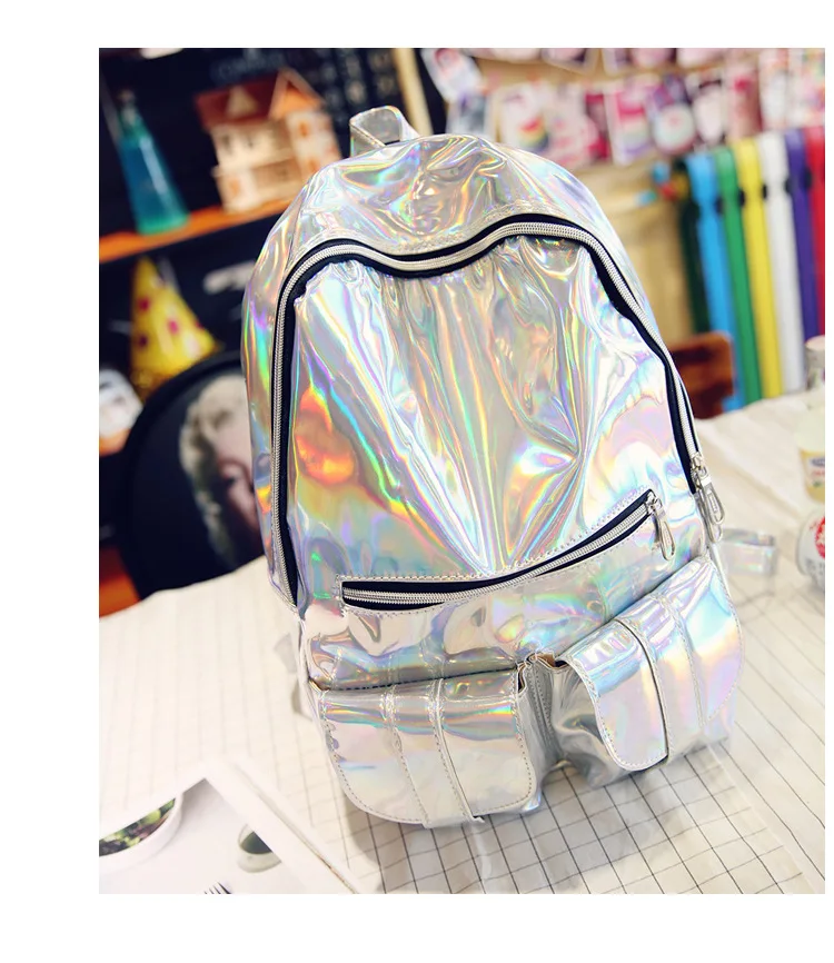 Рюкзак для женщин голограмма лазерный прозрачный 2018|school bags for teenagers|bags teenagersbackpack