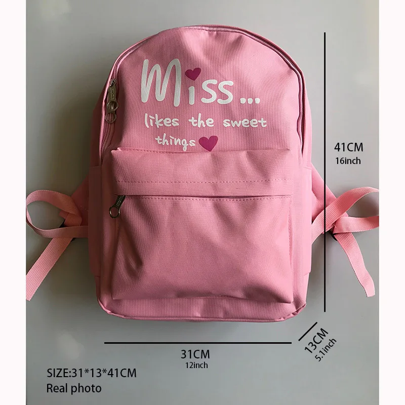 4 шт./компл. женские школьные рюкзаки нейлоновая школьная сумка для подростков