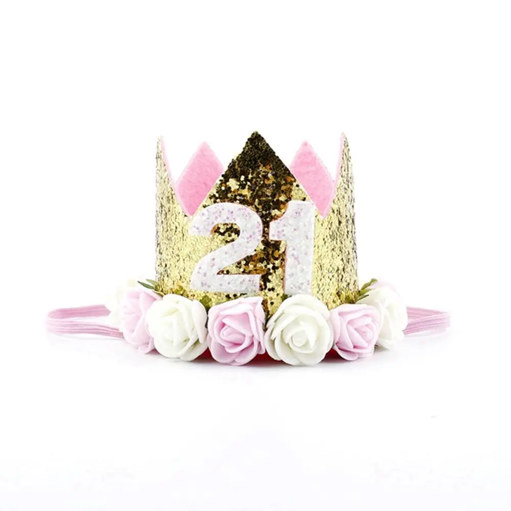 21 Crown Taoup 1 шт одна первая шляпы для вечеринки по случаю Дня рождения 1-я 2-я 3-я Корона День рождения шляпы номер один вечерние украшения Детские аксессуары Новорожденный ребенок - Цвет: 21 Crown