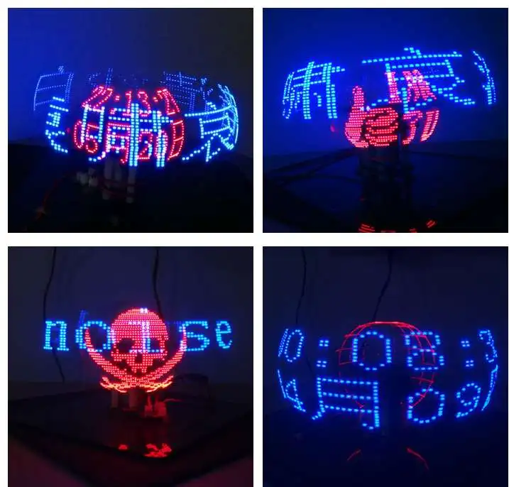 Комплект для пайки DIY сферический двухосный дисплей POV со словами время