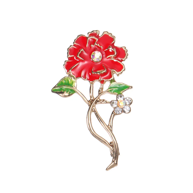 Классическая эмалированная брошь в форме цветка булавка кристалл стразы жемчуг