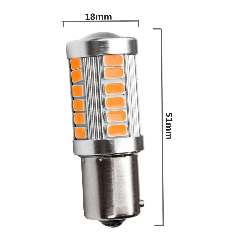 1 шт. BAU15S PY21W 1156PY желтый автомобиль светодиодный лампы 33 SMD 5730 5630 боковые