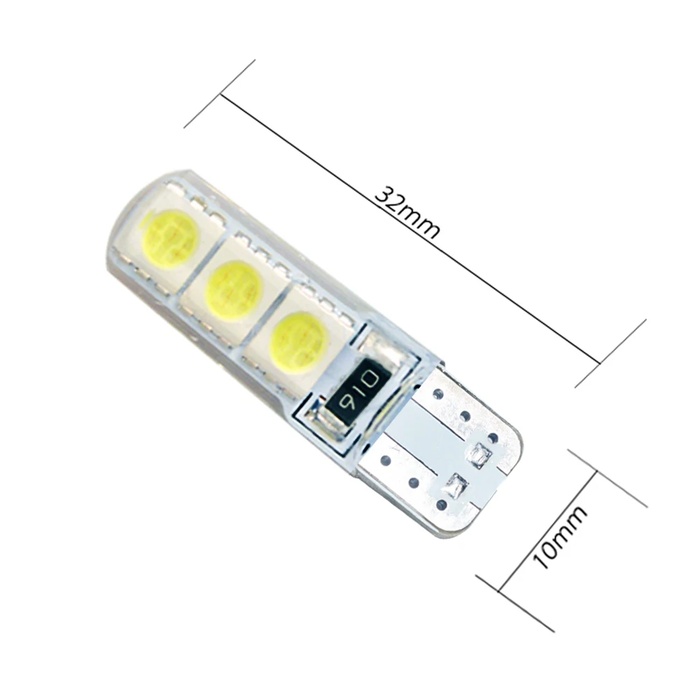 Hippcron T10 194 W5W 6SMD 5050 силиконовая оболочка Светодиодный лампочки Canbus автомобиля