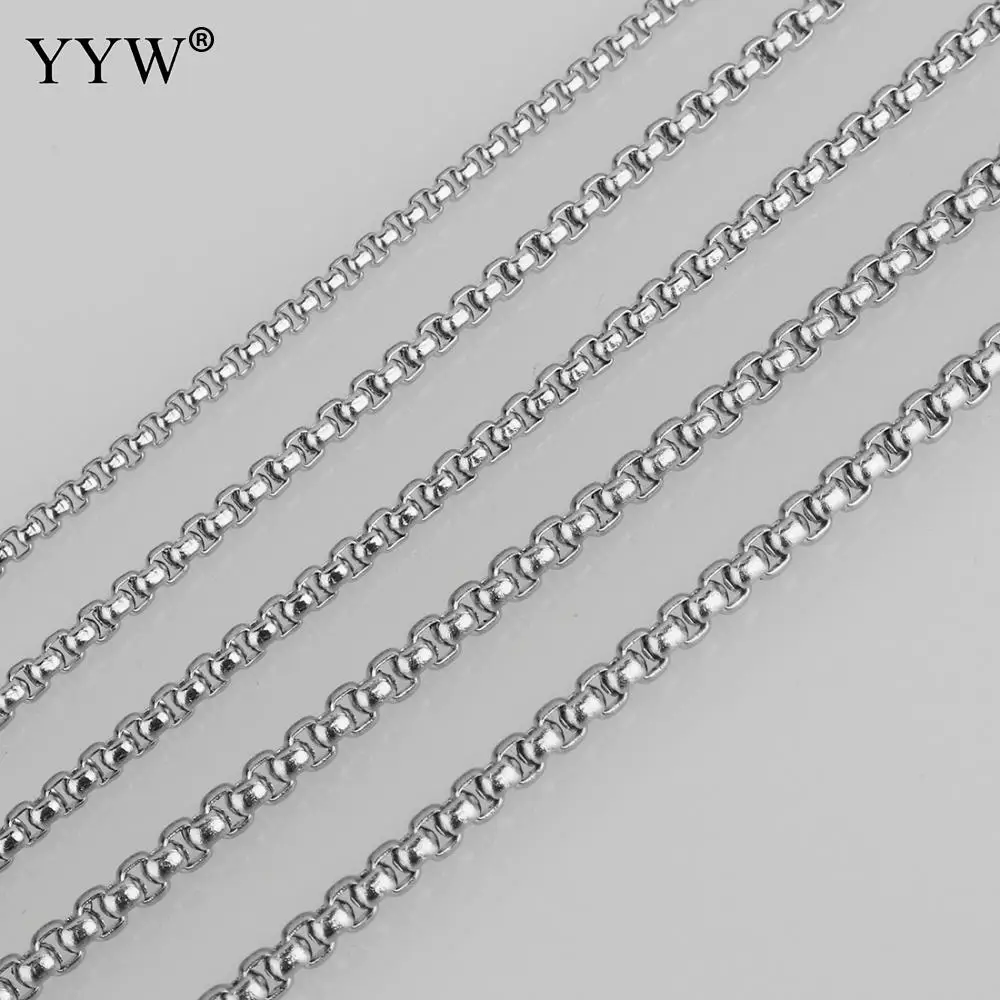 Коробка из нержавеющей стали цепочка на шею для мужчин и женщин 2/2.5/3/3.5/4 мм цепь