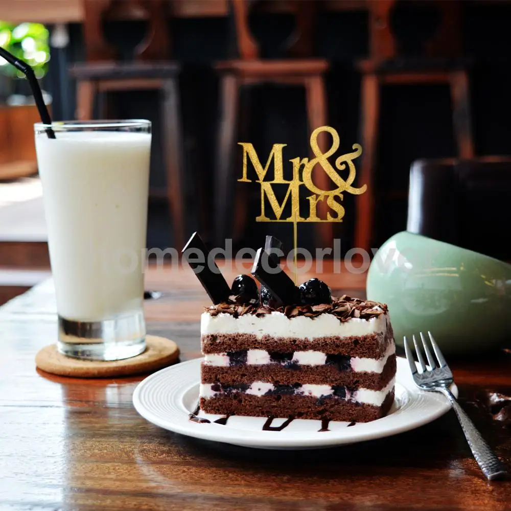 Золотые блестящие топперы для торта Mr Mrs Свадебная вечеринка 20 шт. | Дом и сад