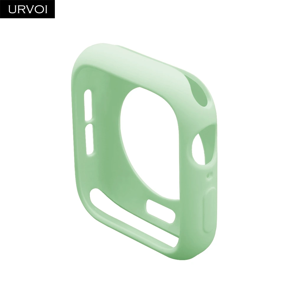 URVOI конфетный, TPU чехол для apple watch series 5 4 3 21 цветной защитный чехол для iWatch 38 42 40 44 мм подходит для ультратонкой рамки - Цвет: Mint