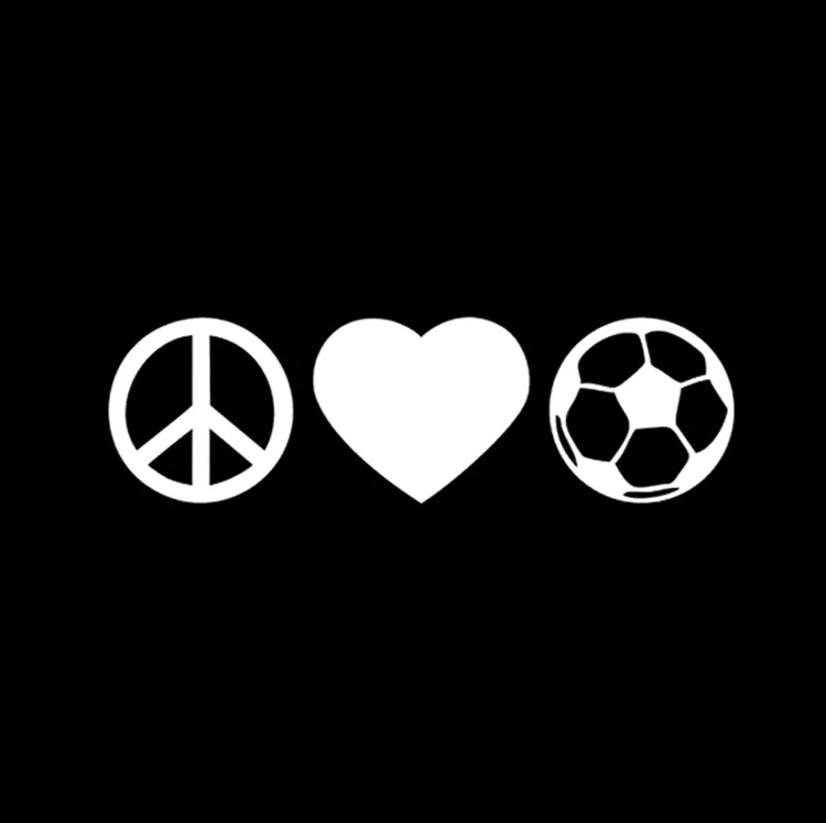 18 5*5 5 см стикер для футбольного автомобиля с надписью Peace Love персональный s и