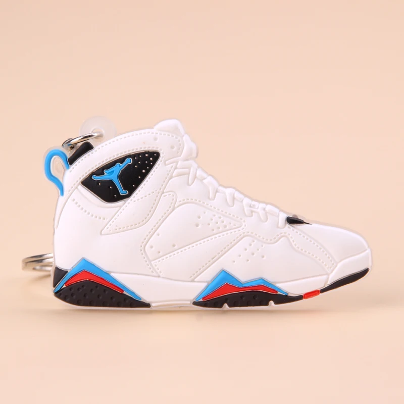 Picture Color6 Брелок Новые экзотические мини Jordan 7 ретро обуви ключевая цепь Для мужчин и Для женщин детские подарочные брелки на баскетбольных кроссовок ключ держатель Porte Clef - Цвет: Picture Color6