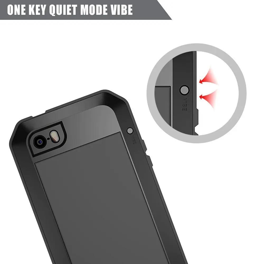 Чехол для iPhone 5/5S/SE ударопрочный металлический алюминиевый чехол с защитой от