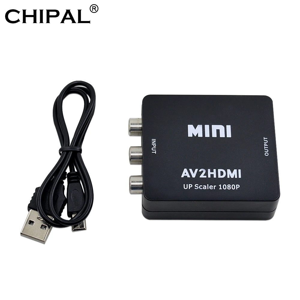 Мини-преобразователь CHIPAL AV в HDMI приставка AV2HDMI RCA CVBS к адаптер для HD TV PS3 PS4 ПК DVD Xbox