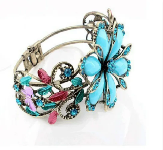 2018 новые модные ювелирные изделия богемные блестящие браслеты с синими цветами