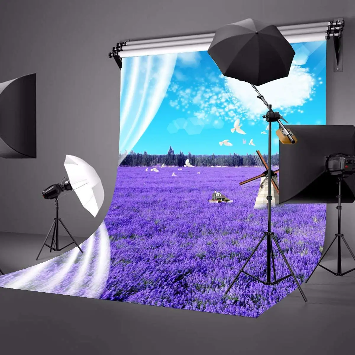 5x7ft удобный открытый сцена фон бесконечные Лавандовые поля фотографии