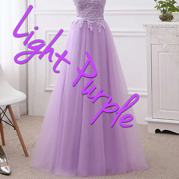 Light Purple Платья для матери невесты ТРАПЕЦИЕВИДНОЕ Тюлевое кружевное длинное вечернее платье с коротким рукавом для свадьбы темно-синего цвета MB06B - Цвет: Light Purple
