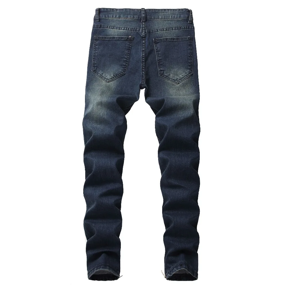 

REPPUNK 2019 Men's Jeans New Hole Slim Trousers Denim elastic skinny quality male streetwear hiphop personality male denim pants