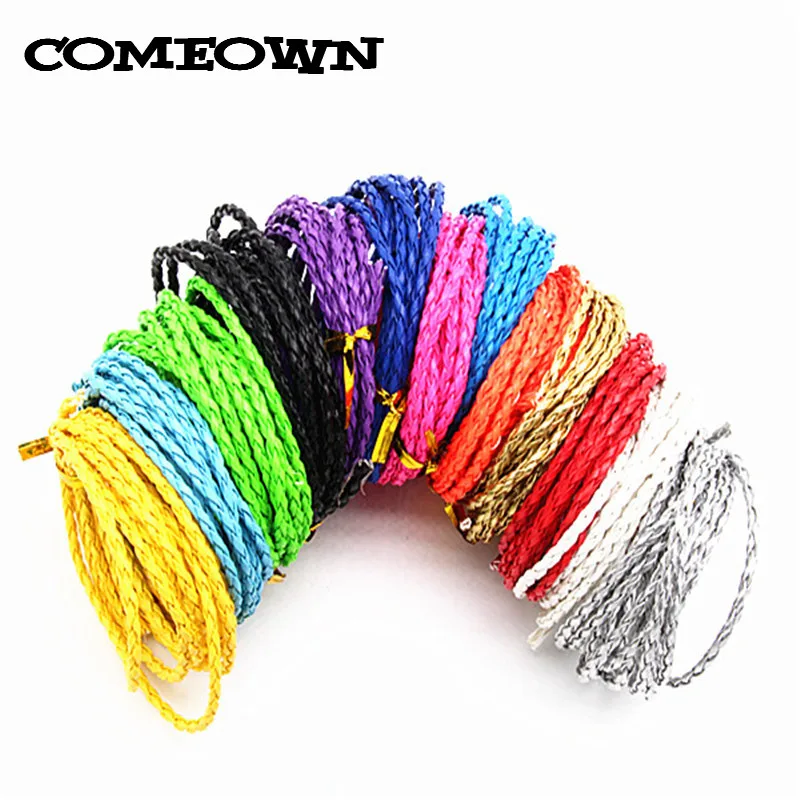 Круглый Плетеный кожаный шнур COMEOWN 5 м 3 мм разноцветные кожаные нити веревка для