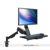 free lifting full motion desktop monitor holder keyboard holder gas spring arm work table sit stand workstation ps stand