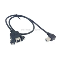 cy chenyang 50cm 90 degree right angled usb b type male to female extension cable with screws for panel mount