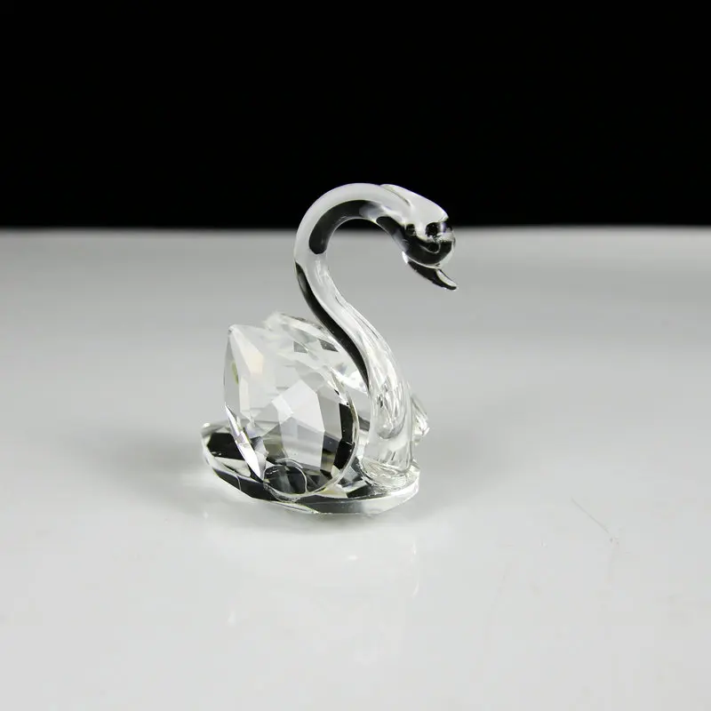Красивый Кристальный стеклянный Swan миниатюрные фигурки животных рождественский