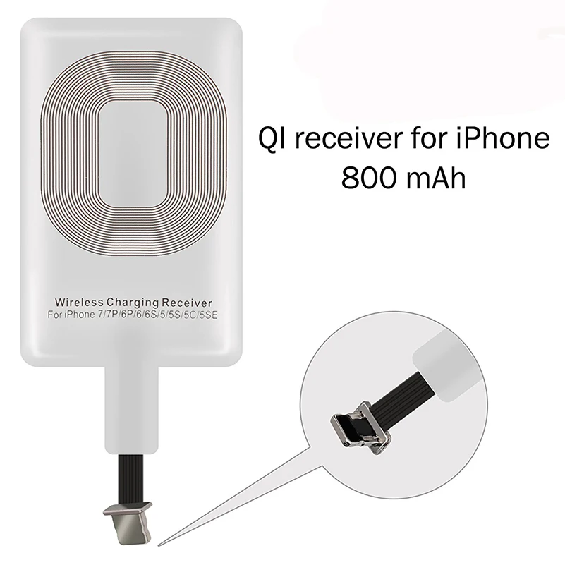 Ультратонкий Стандартный беспроводной приемник Qi для зарядки адаптер iPhone 5 5S 5C SE 6
