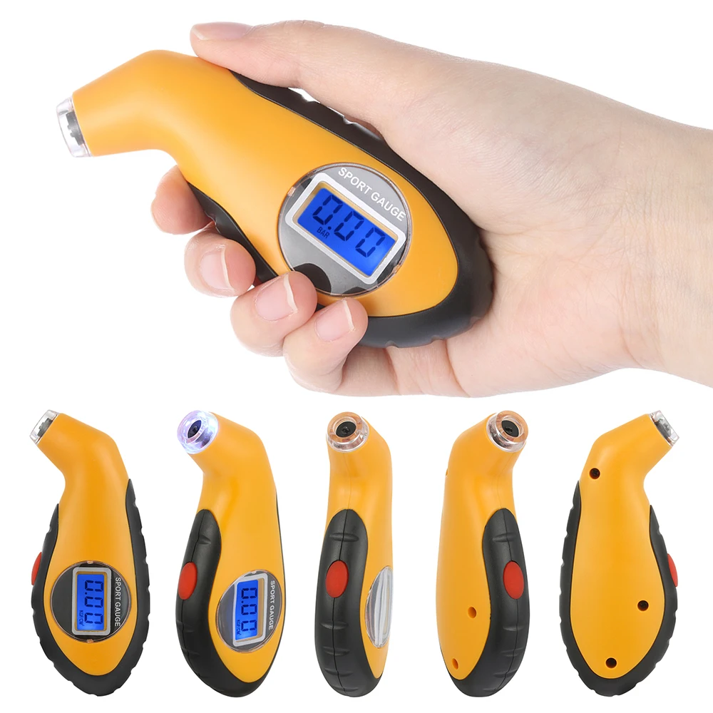 Цифровой манометр для шин измеритель давления в шинах автомобилей велосипедов
