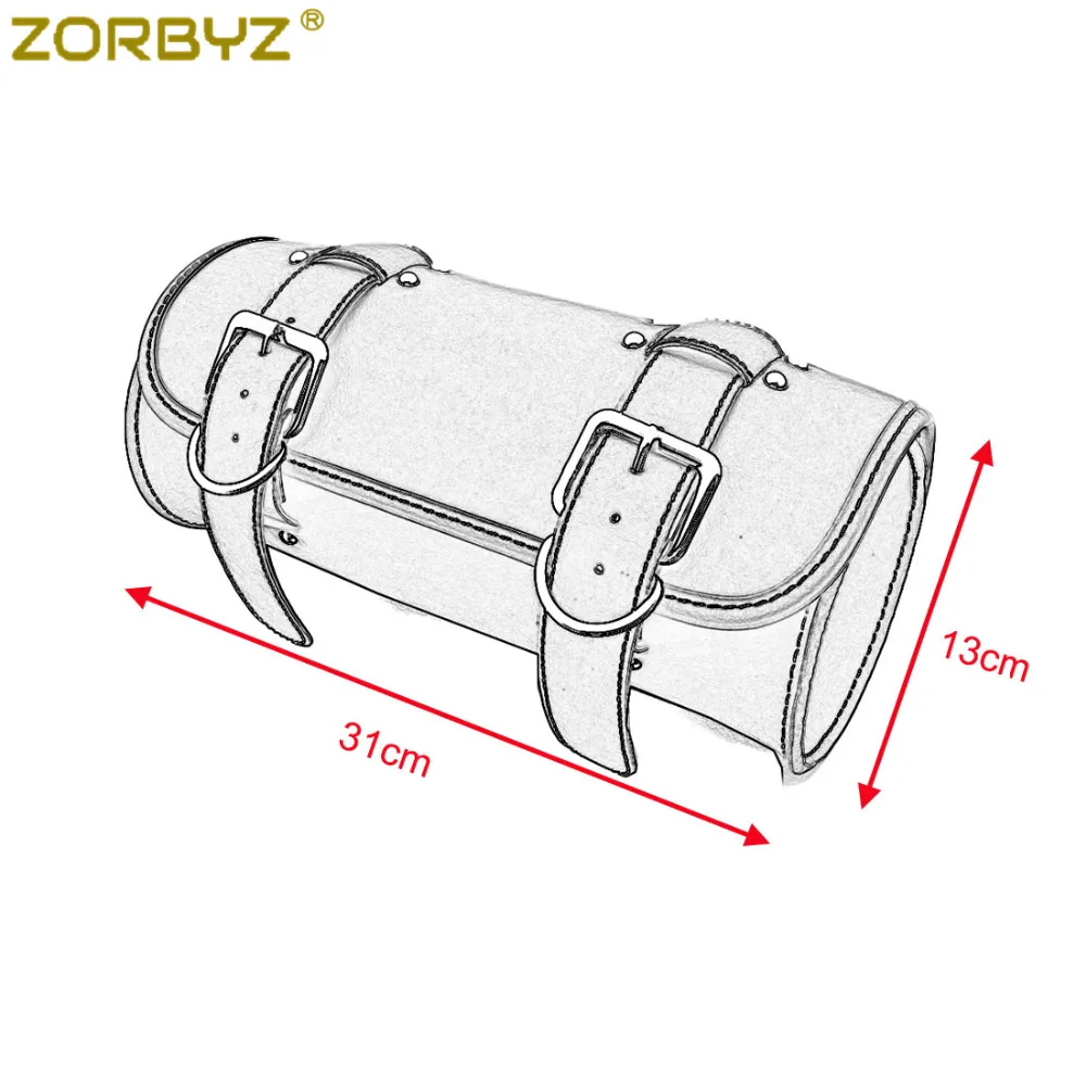 ZORBYZ винтажная мотоциклетная Сумка-седло из искусственной кожи круглая