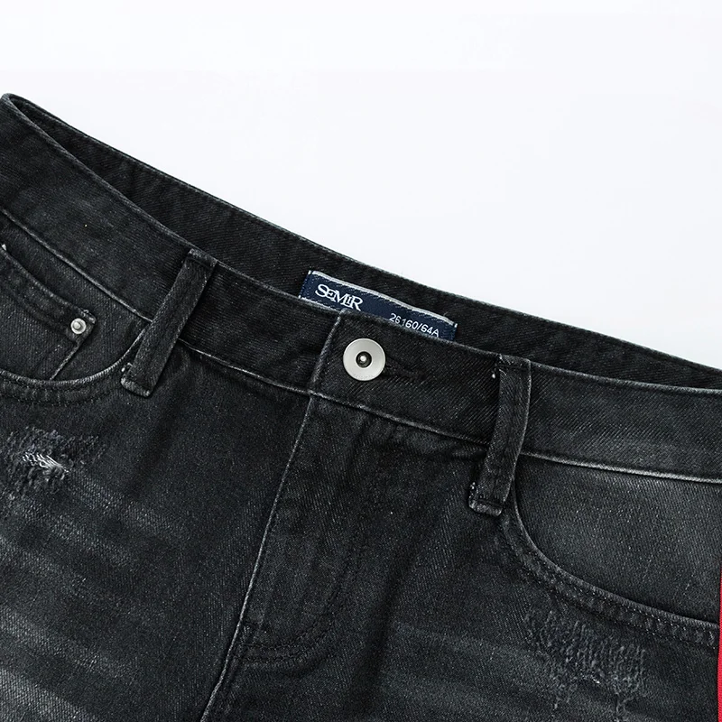 Женские джинсовые шорты с дырками SEMIR разноцветные из джинсовой ткани надписью