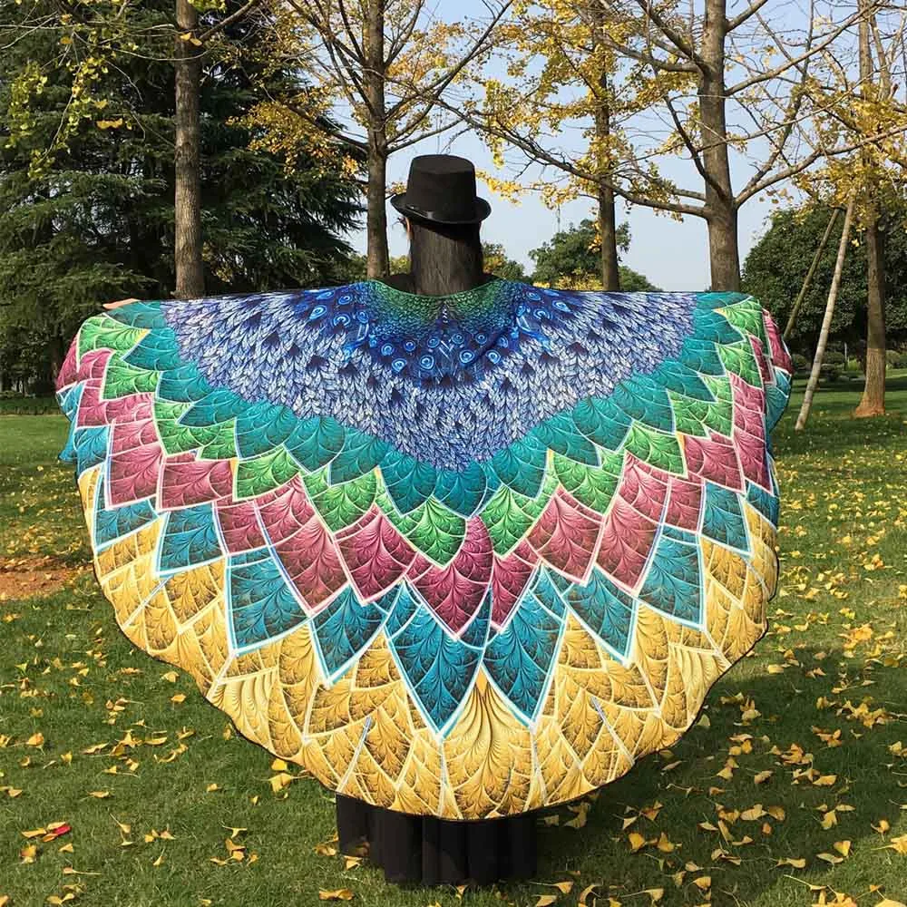 Бикини купальник накидка мягкая ткань павлин крыло шаль фея леди пляжное