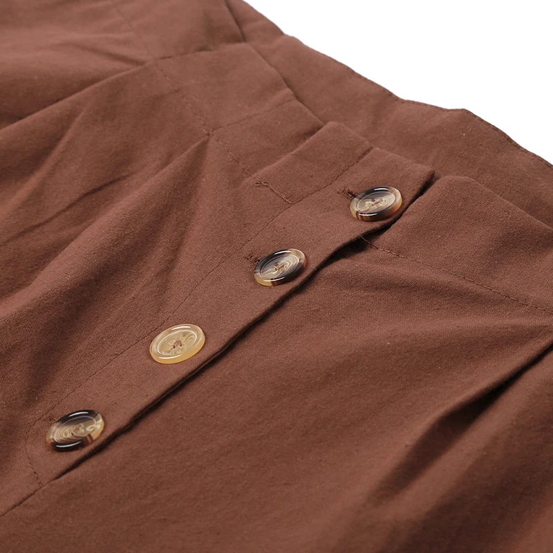 

Women Harem Pants Linen Vintage High Waist Elastic Trousers Casual Ladies Sweatpants Fashion Button Pants New