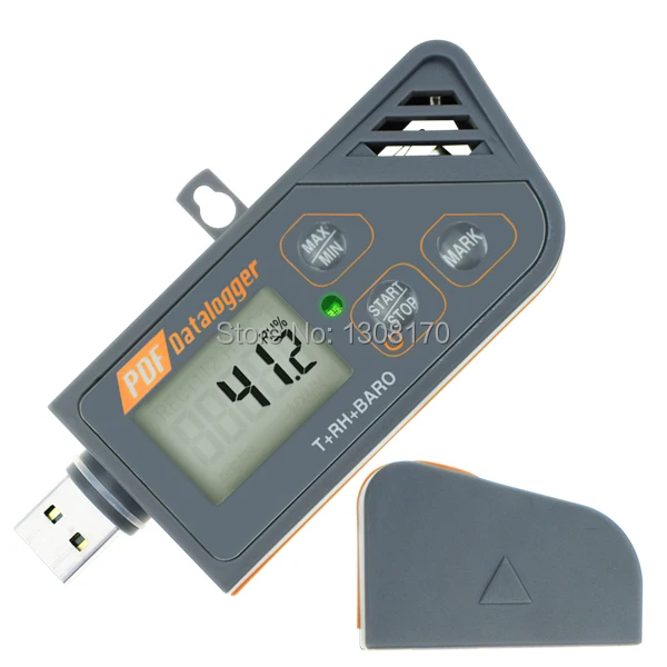 Цифровой USB Регистратор влажности температуры и давления Барометрический регистратор данных датчик Водонепроницаемый PDF& Excel отчет светодиодный индикатор