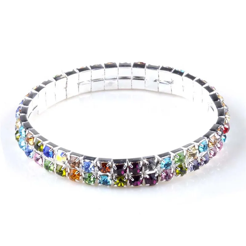 1 ШТ. Женщины Леди Кристалл Горного Хрусталя Растянуть Браслет Свадебные