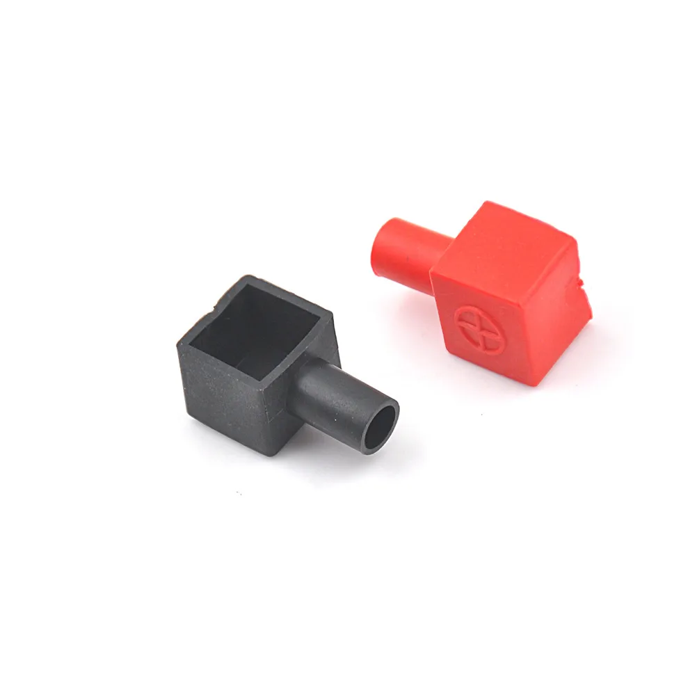 

2pcs/set Universal Square Motorcycle Battery Terminals Rubber Covers 13 X 14mm Red And Black