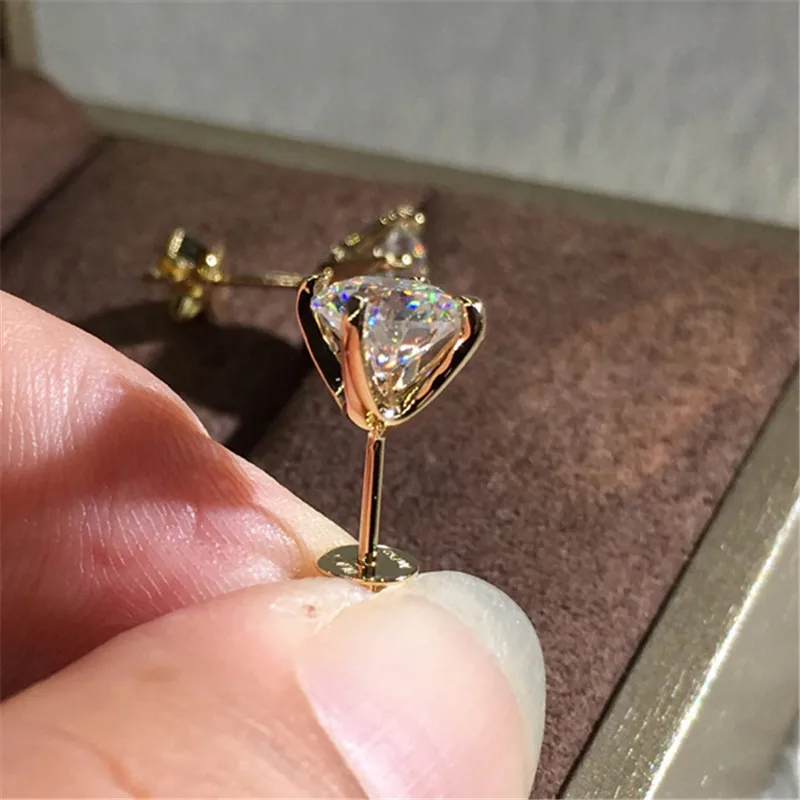 Серьги-гвоздики женские из серебра 925 пробы с 4 закрепками | Украшения и