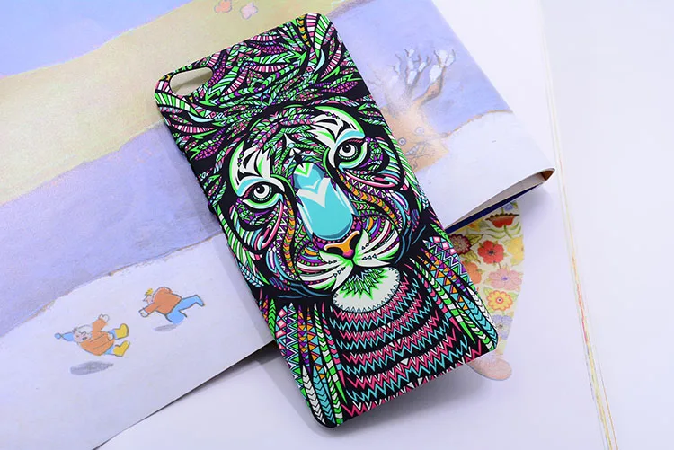 3D Марка Животных Лев Волк Pattern Сова Жесткий Задняя Полная Крышка Телефона case для