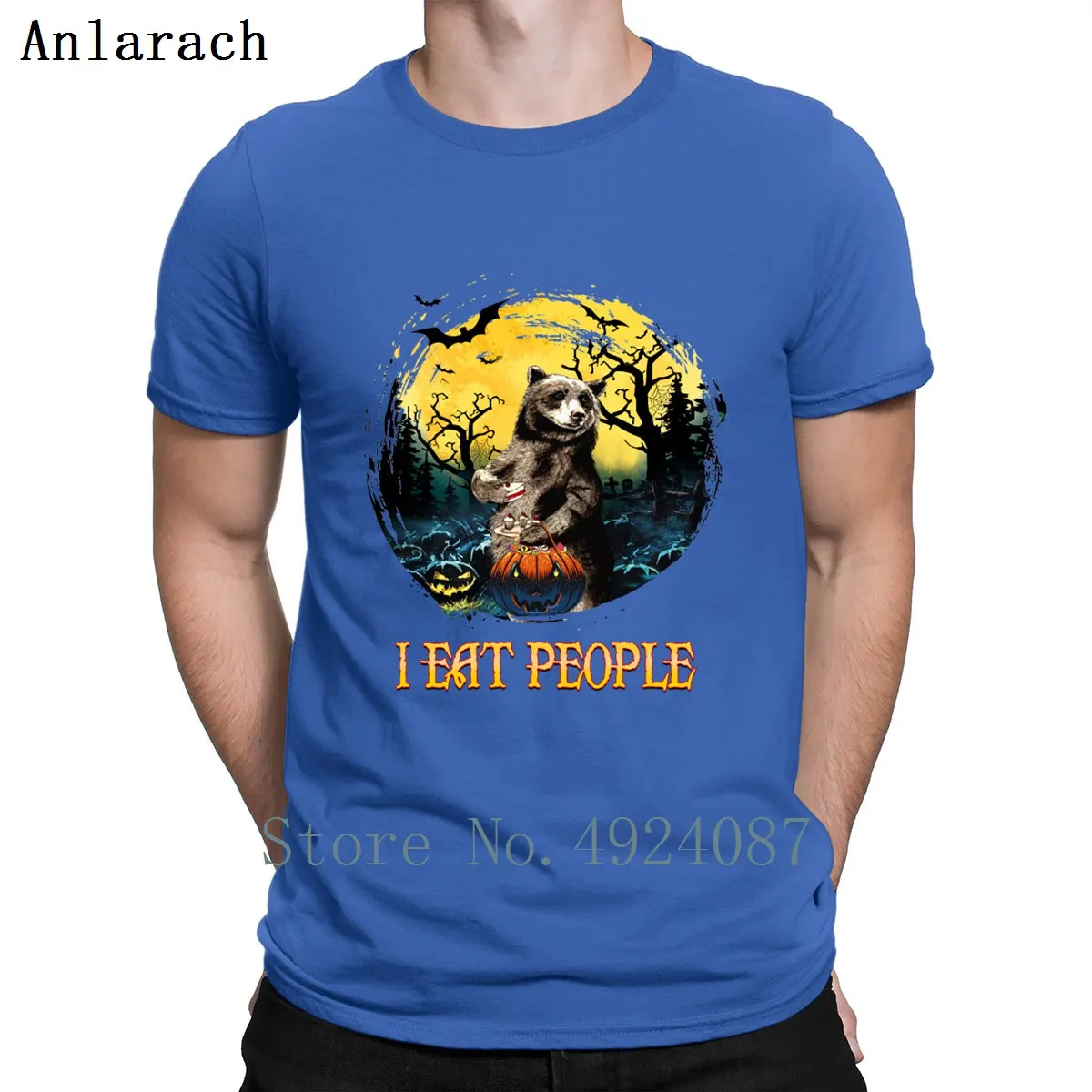 Забавная футболка на Хэллоуин I Eat People Bear облегающая сумасшедшая летняя в новом
