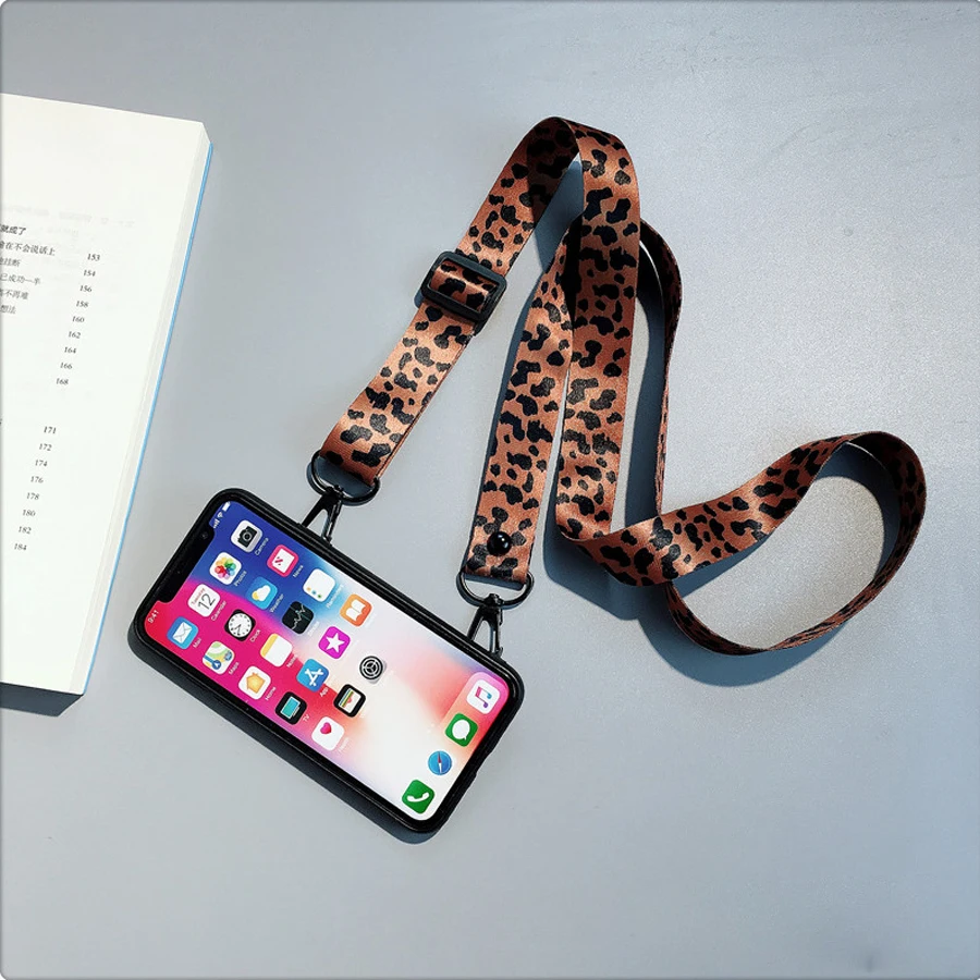 Леопардовый плечевой ремень чехол для iphone XS MAX XR X 7 8 плюс 6 S плюс Чехол Мода 3d рисунком мягкий силиконовый телефон мешок